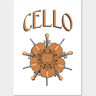 Five Cellos Text Posters and Art